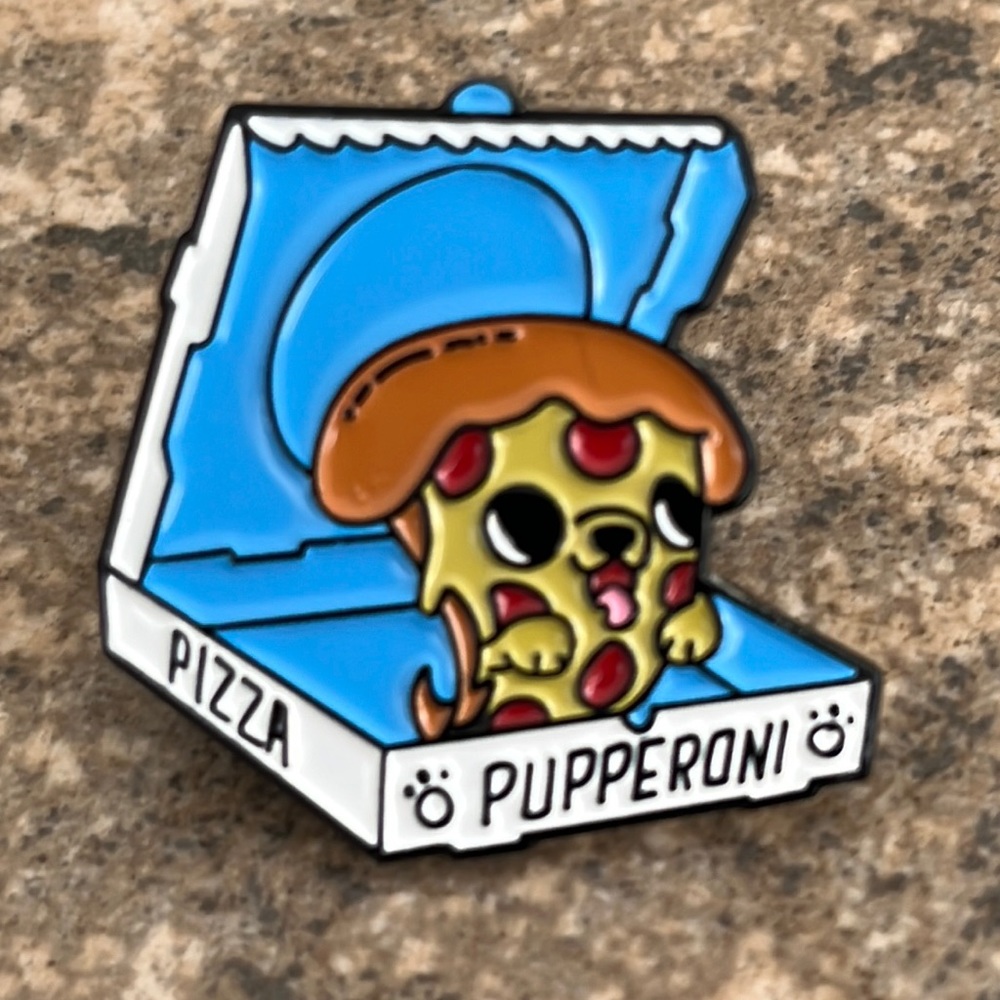 Pupperoni‎ pizza funny dog pizza lover brooch lapel pin backpack pin